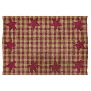 6/Set, Burgundy Star Placemats - The Fox Decor